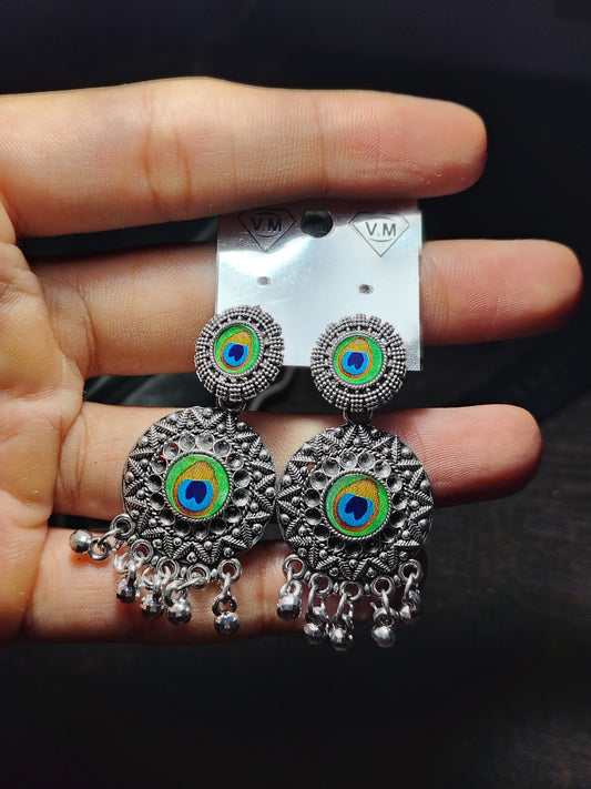 Affordable Peacock Design Jhumka Earrings – Under ₹60