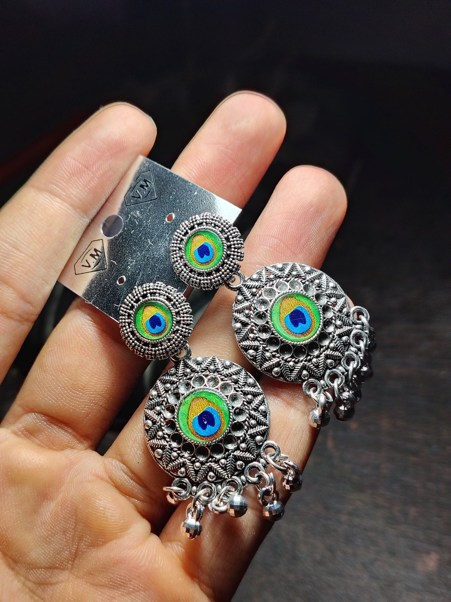 Affordable Peacock Design Jhumka Earrings – Under ₹60